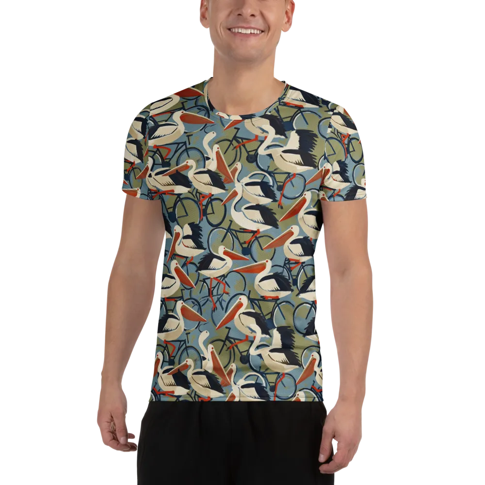Pelican Cycle on Men's Athletic T-Shirt — Front
