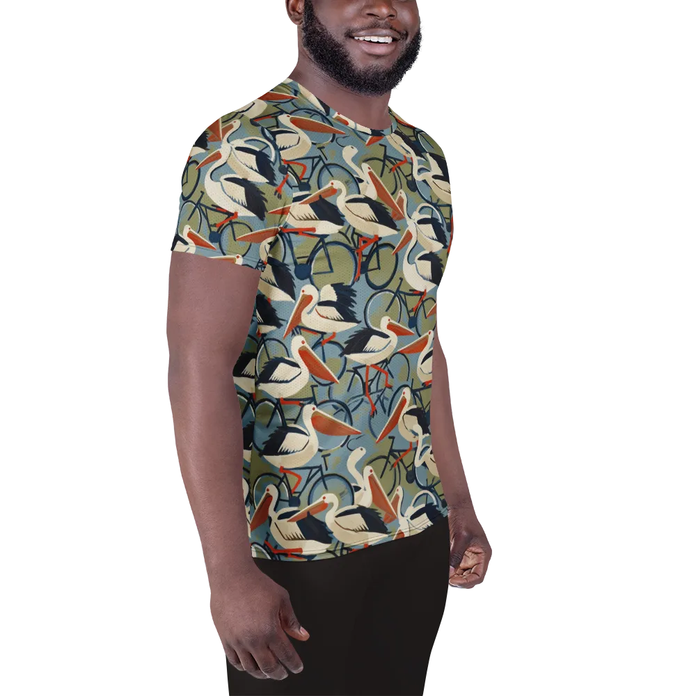 Pelican Cycle on Men's Athletic T-Shirt — Right