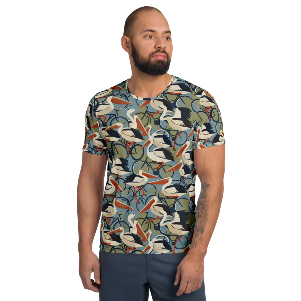 Pelican Cycle on Men's Athletic T-Shirt — Front