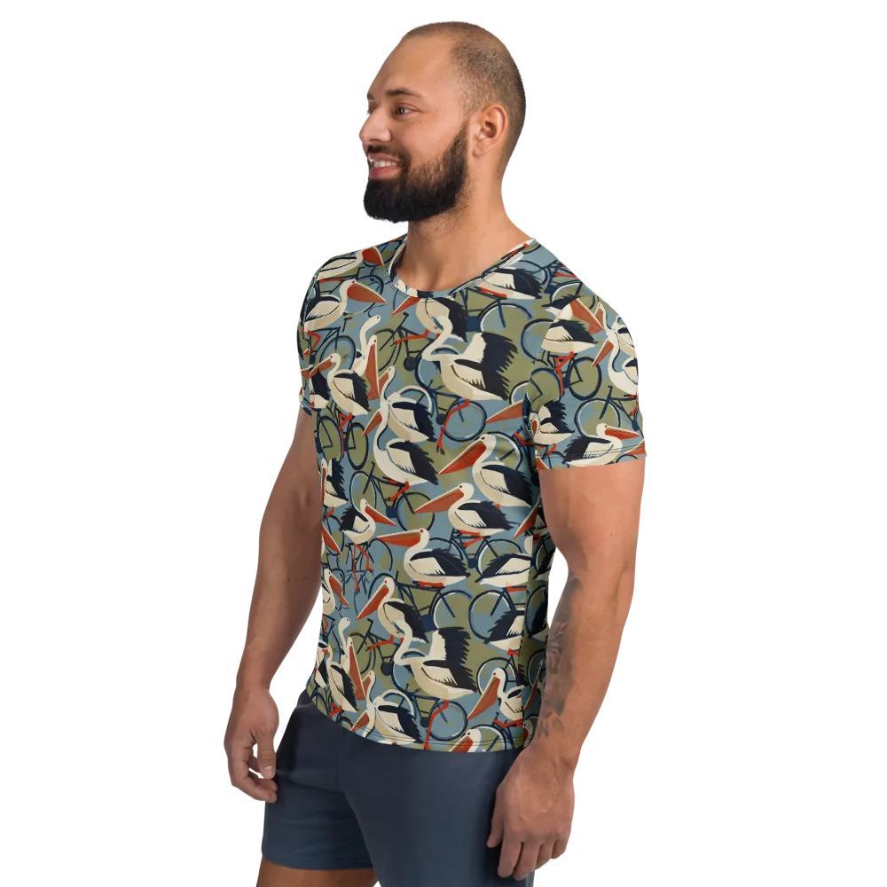 Pelican Cycle on Men's Athletic T-Shirt — Left