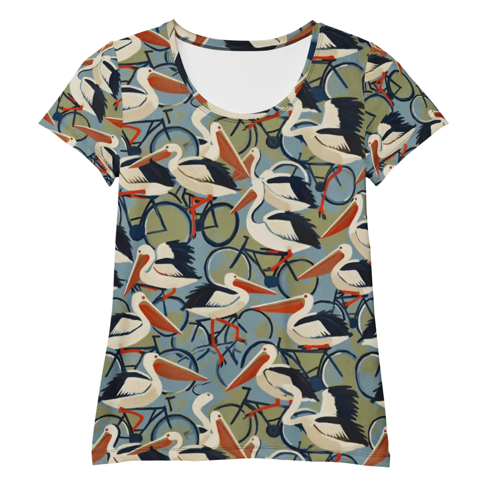 Pelican Cycle on Women's Athletic T-Shirt — Front