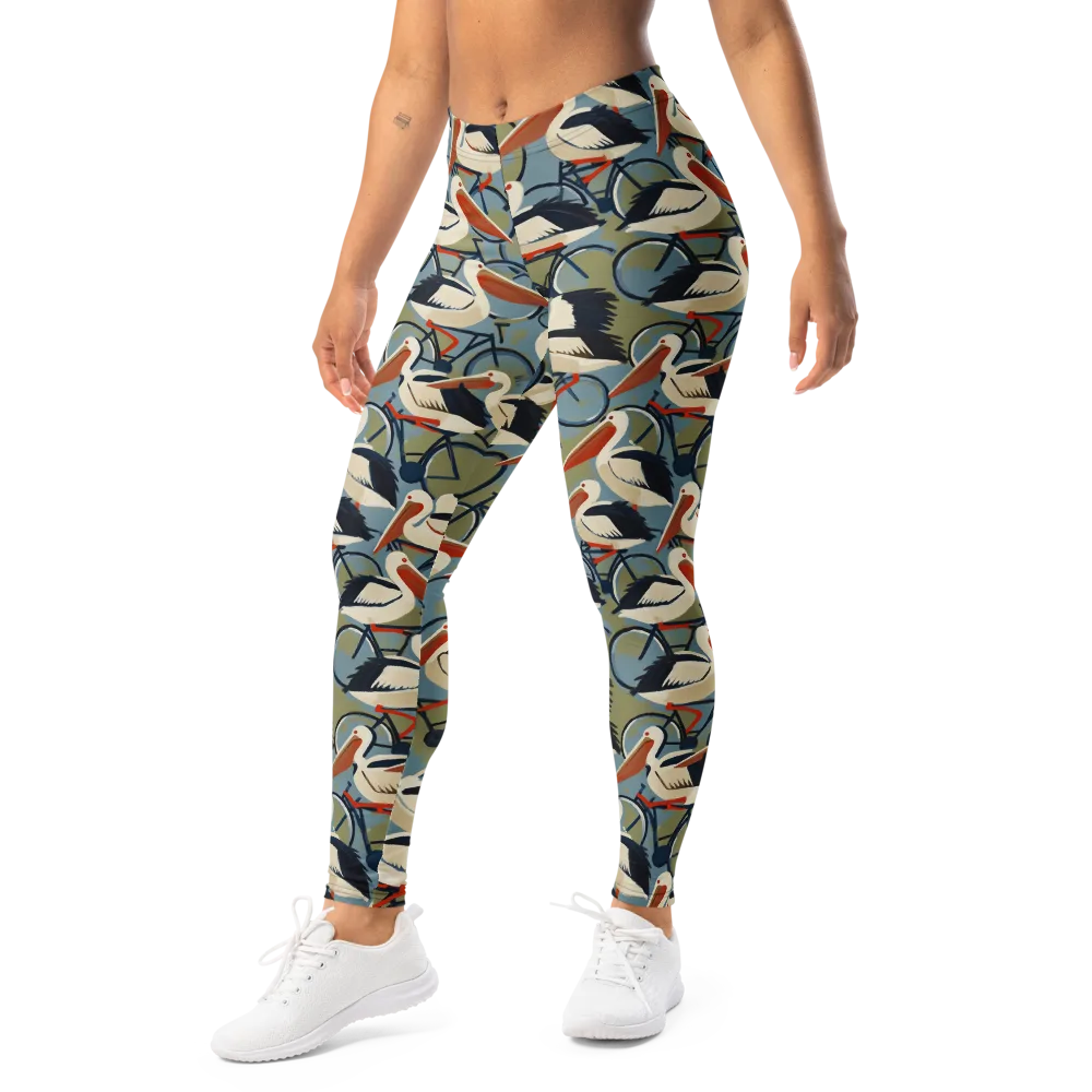 Pelican Cycle on Leggings — Left Front