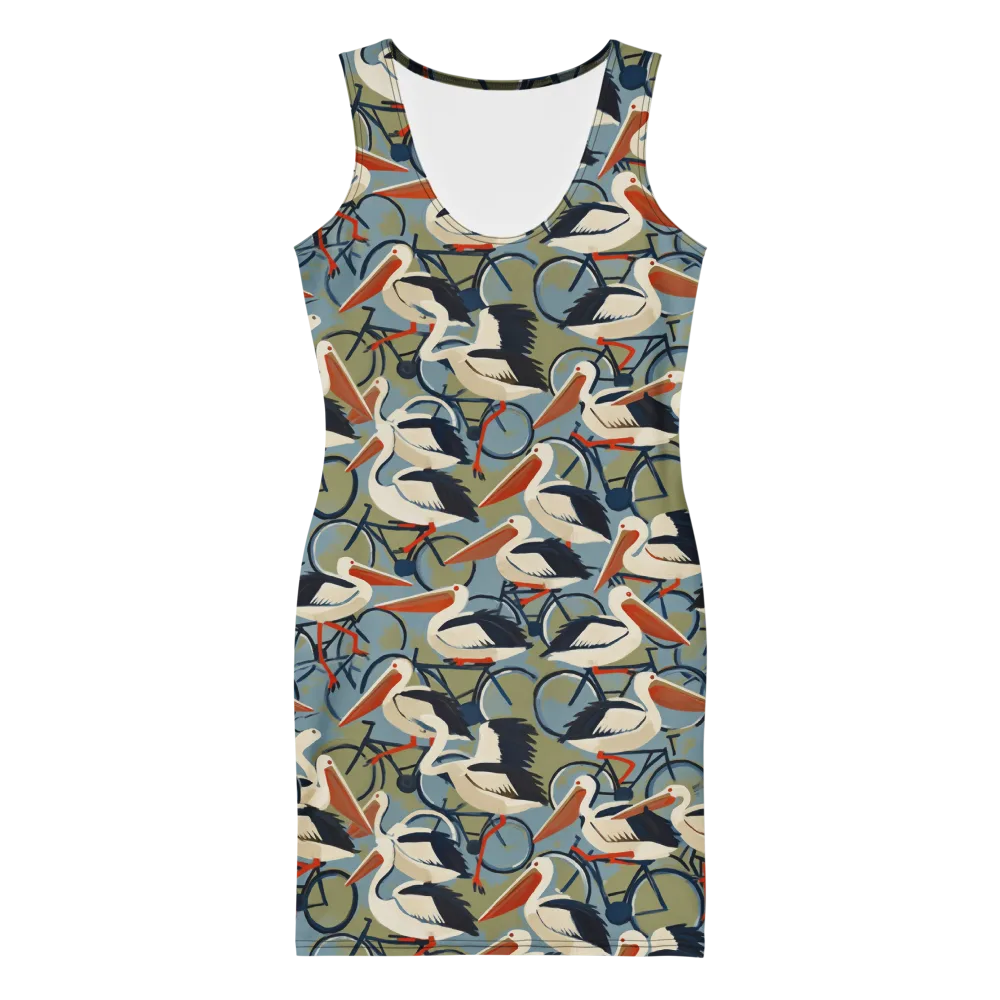 Pelican Cycle on Bodycon Dress — Front