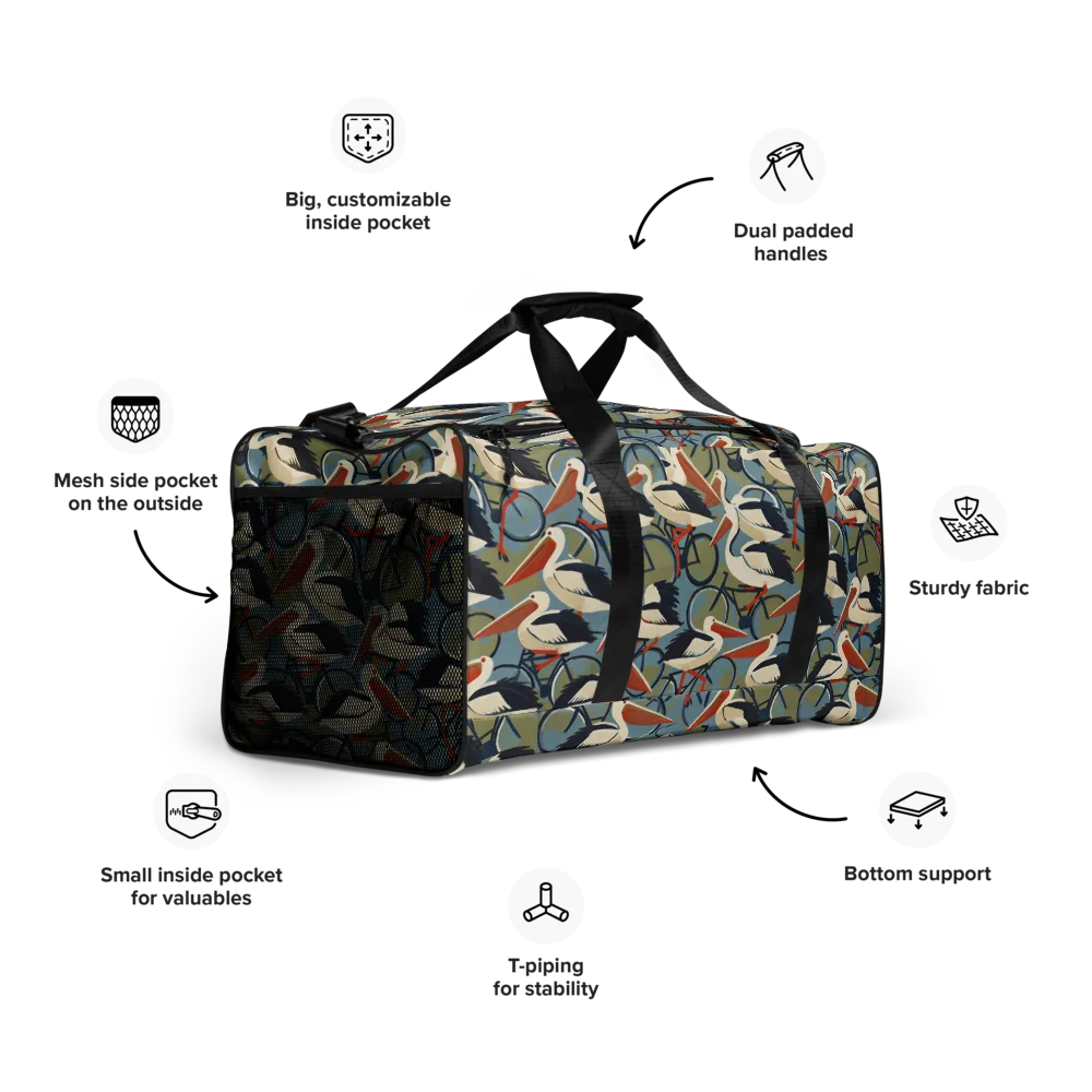 Pelican Cycle on Duffle Bag — Right Front