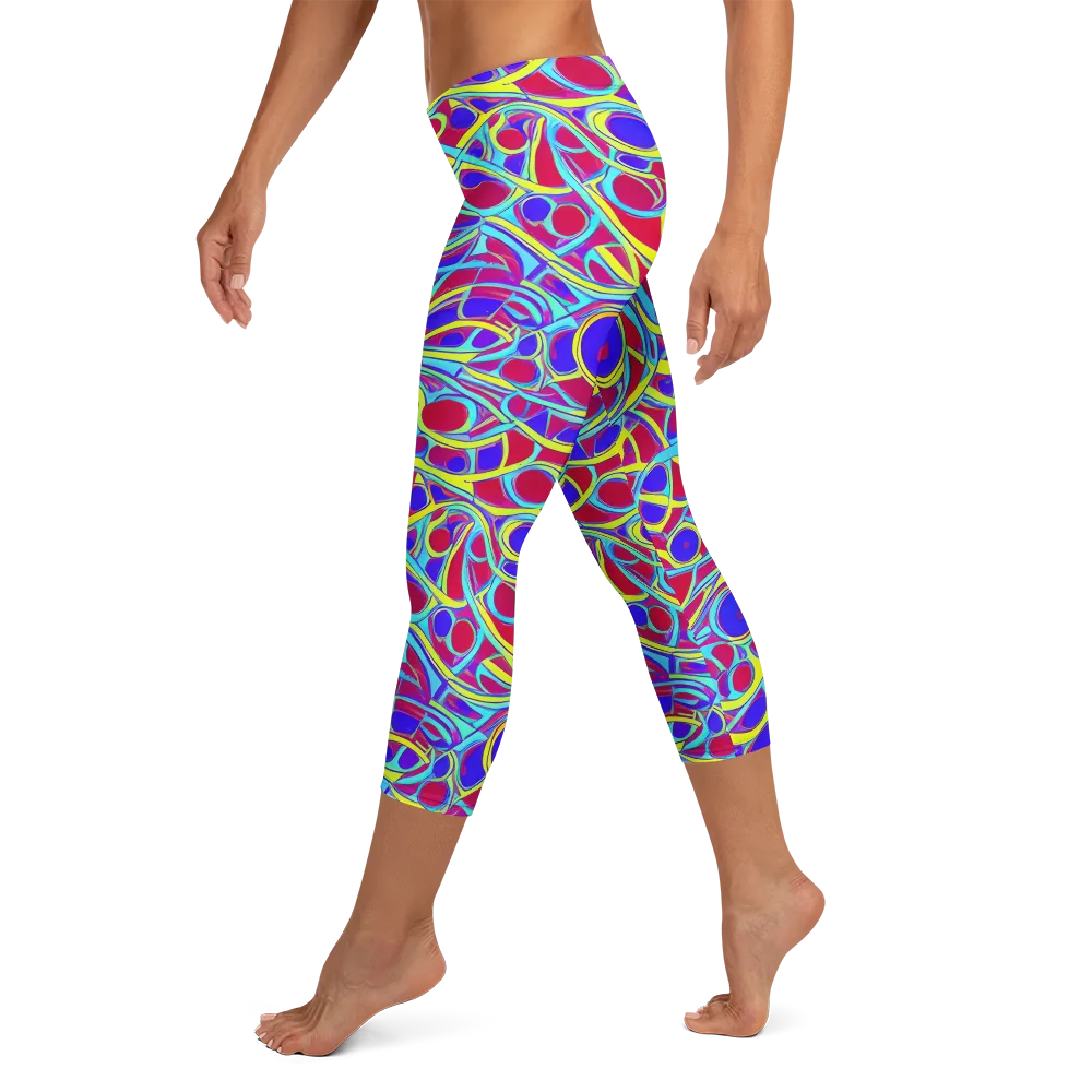 Acid Pulse on Capri Leggings — Left