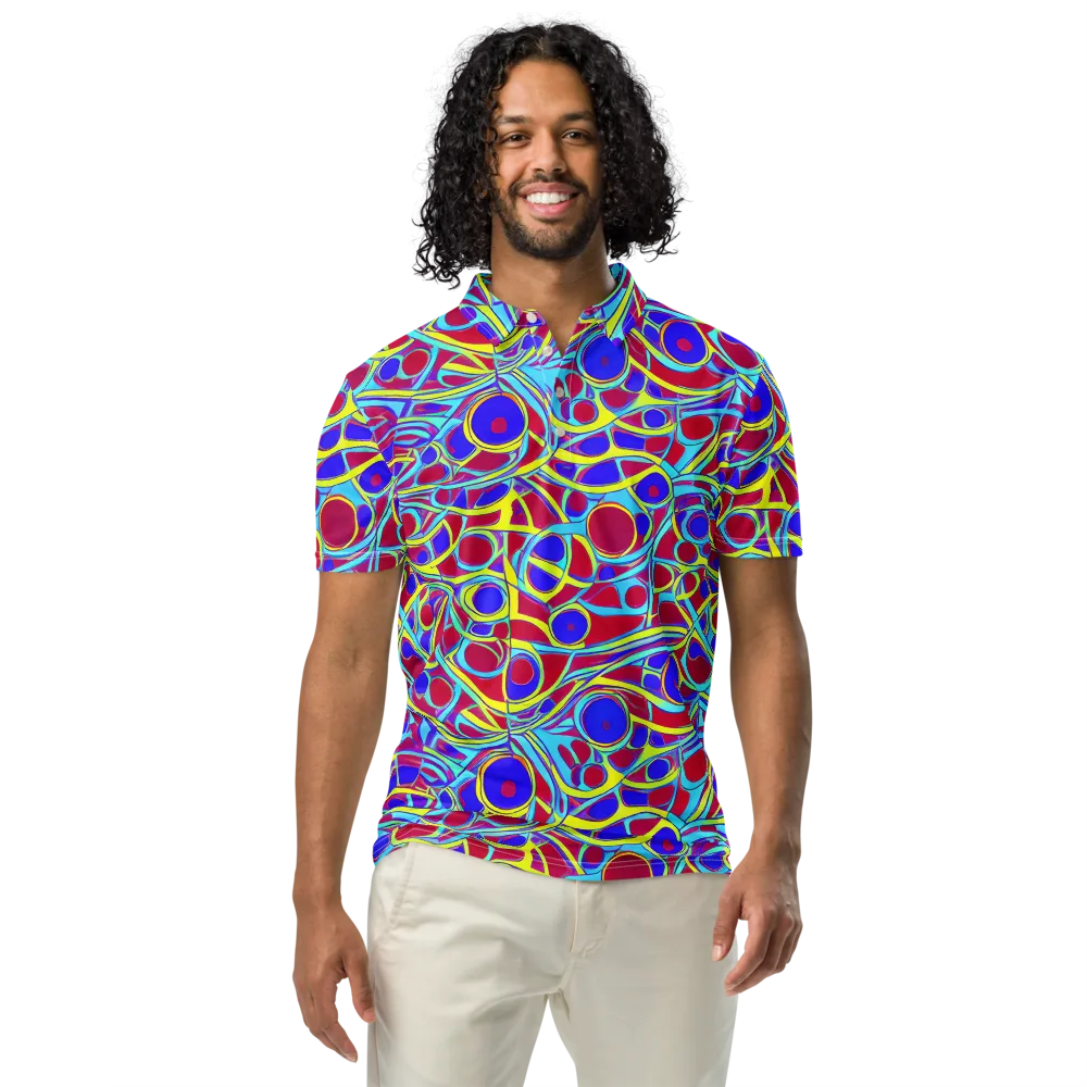 Acid Pulse on Men's Slim Fit Polo Shirt — Front