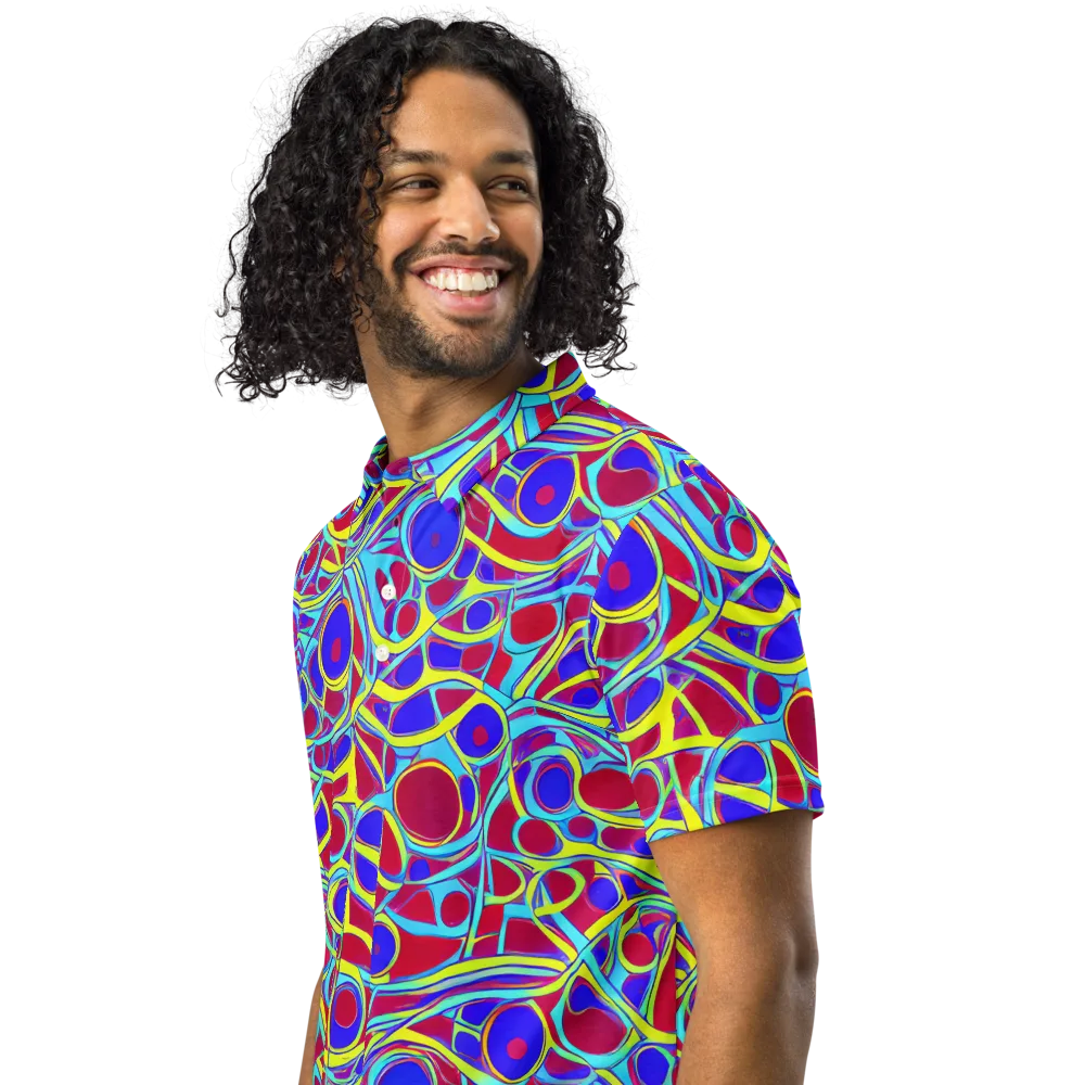 Acid Pulse on Men's Slim Fit Polo Shirt — Left Front