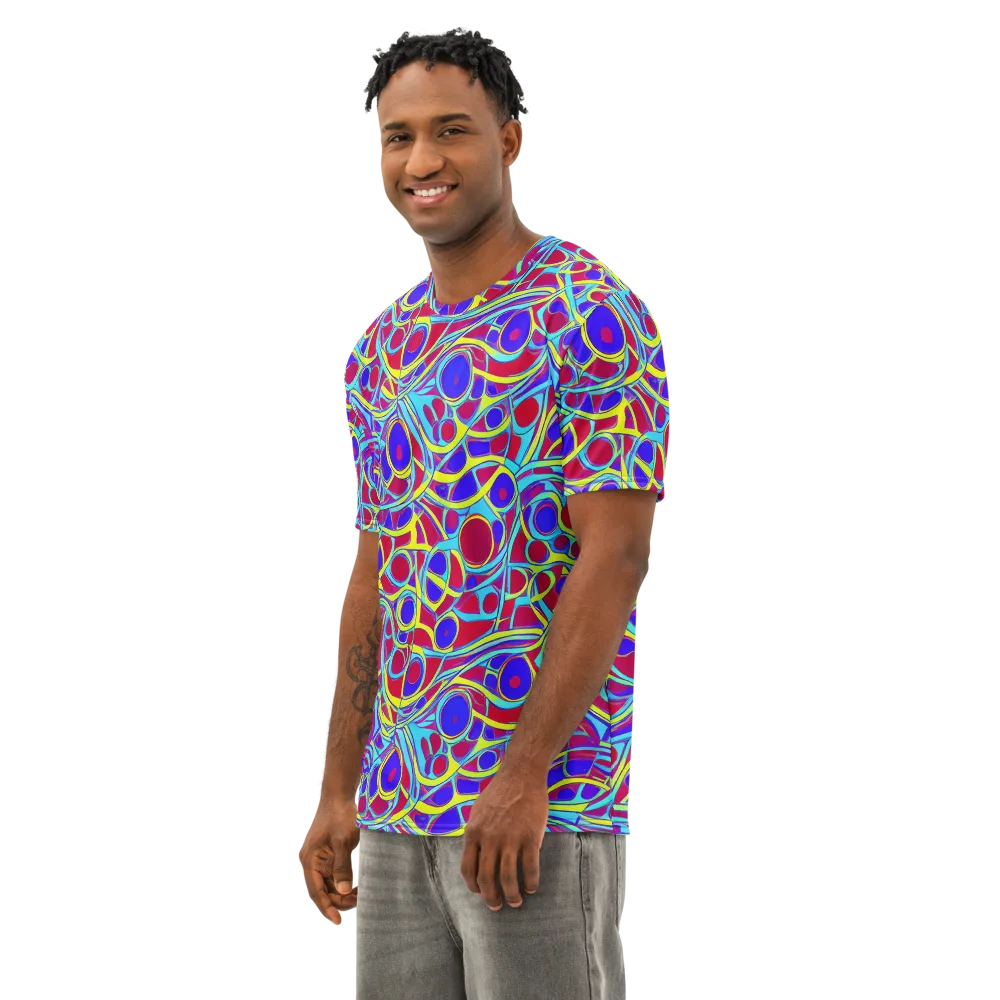 Acid Pulse on Men's Cotton Crew Neck T-Shirt — Left Front