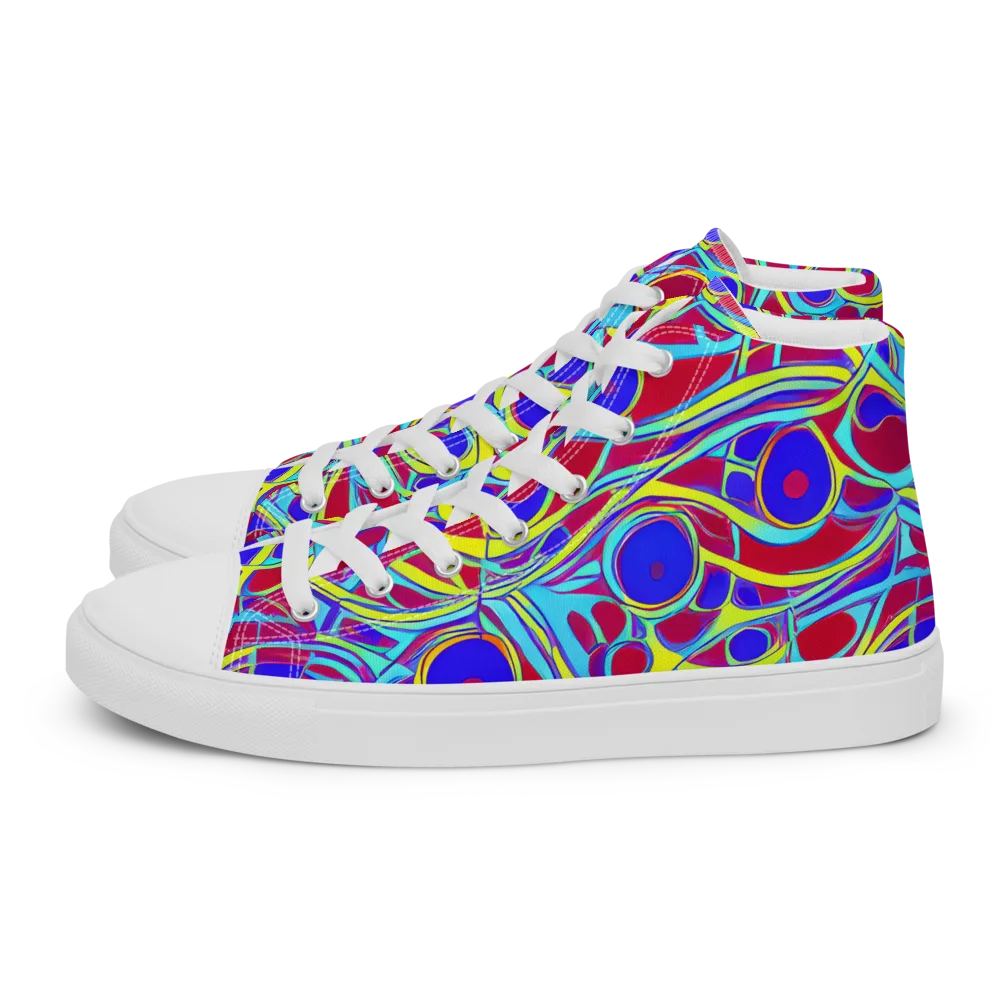 Acid Pulse on Men's High Top Canvas Shoes — Left