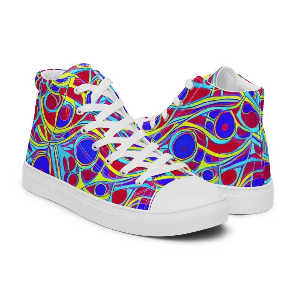 Acid Pulse on Men's High Top Canvas Shoes — Right