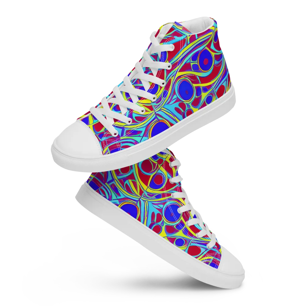 Acid Pulse on Men's High Top Canvas Shoes — Front