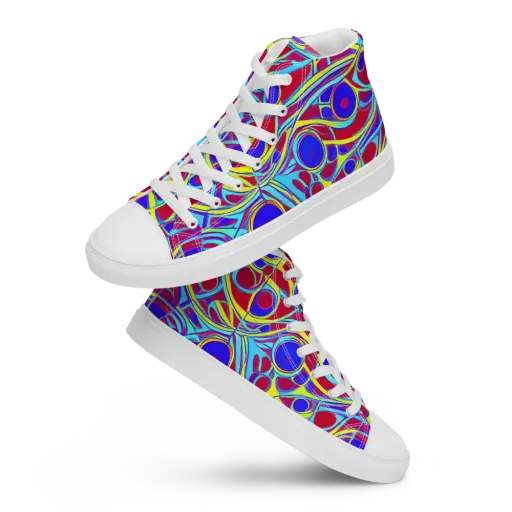 Acid Pulse on a Men's High Top Canvas Shoes