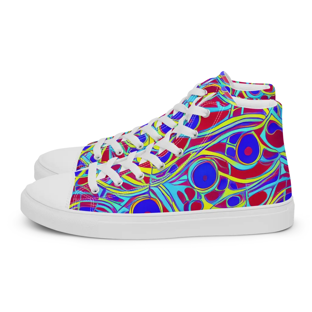 Acid Pulse on Women's High Top Canvas Shoes — Left