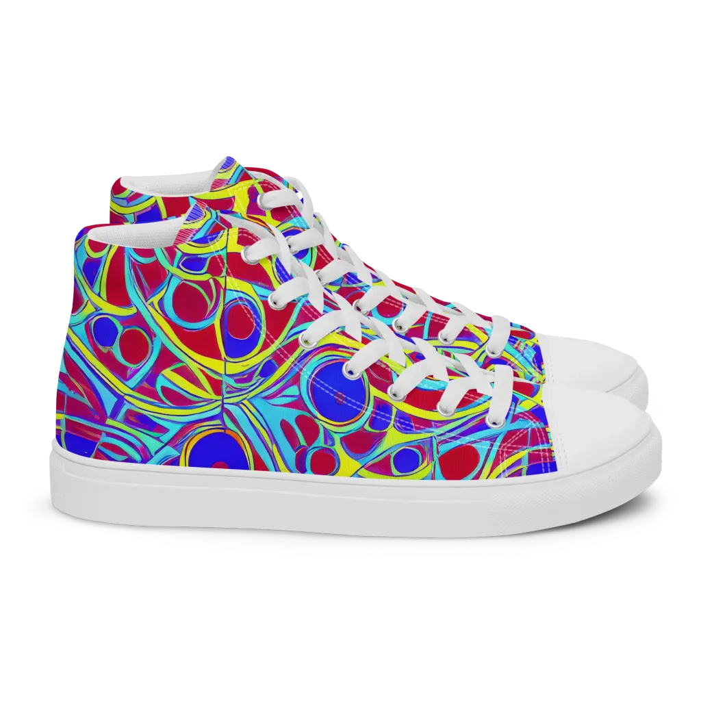 Acid Pulse on Women's High Top Canvas Shoes — Right