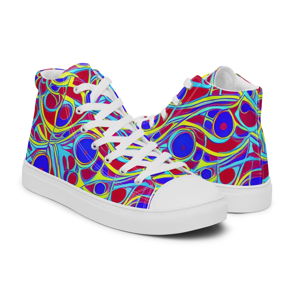 Acid Pulse on Women's High Top Canvas Shoes — Right