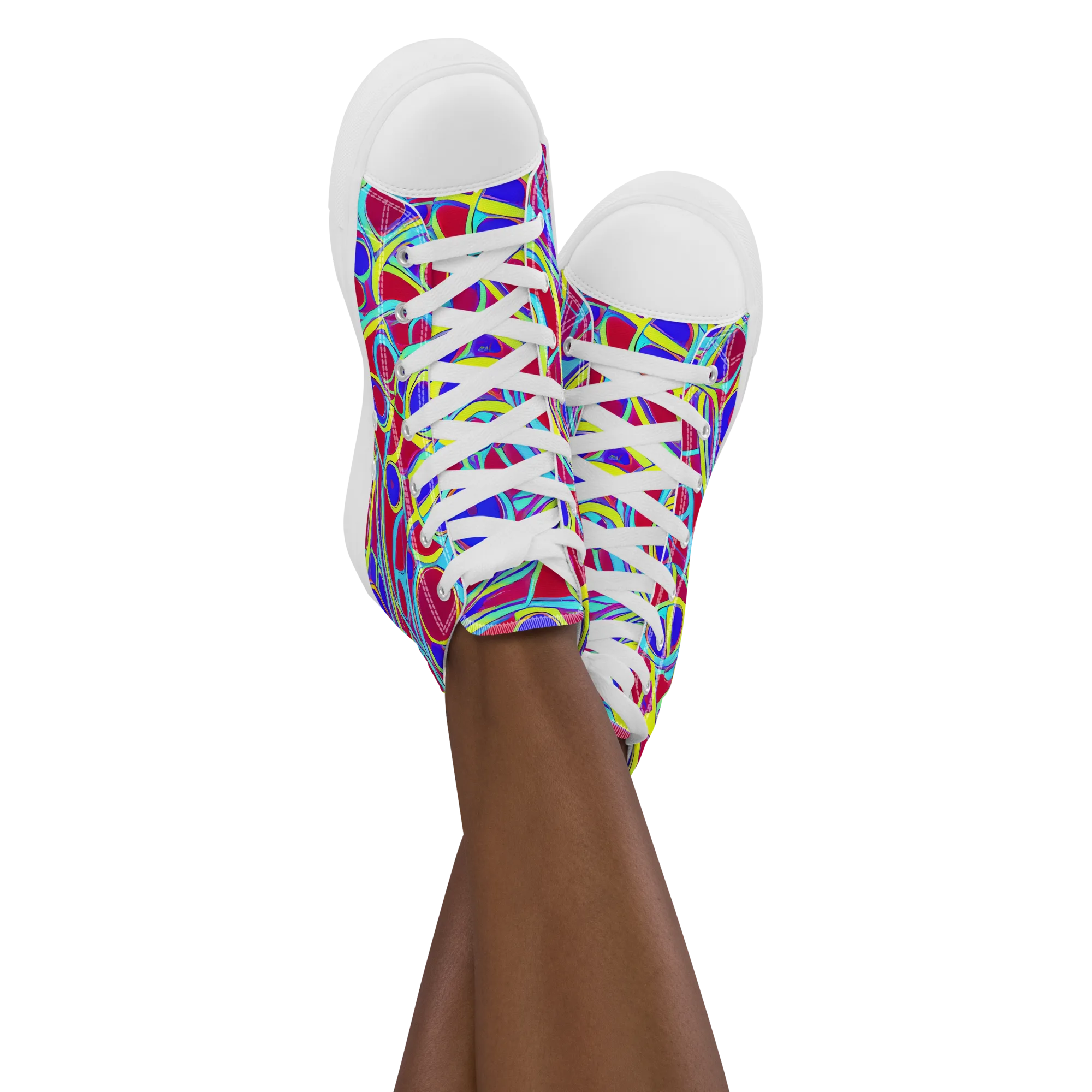 Acid Pulse on Women's High Top Canvas Shoes — Front