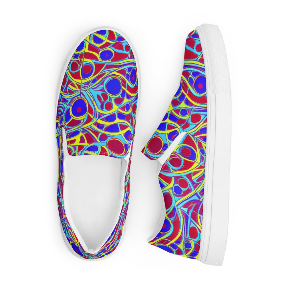 Acid Pulse on Men's Slip-On Canvas Shoes — Front