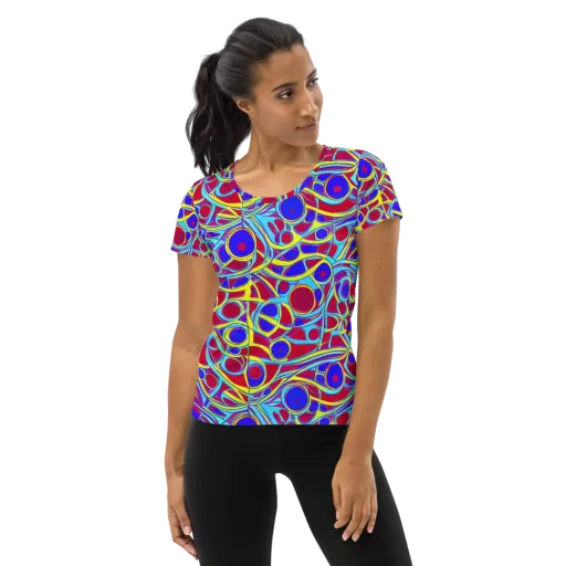 Acid Pulse on a Women's Athletic T-Shirt