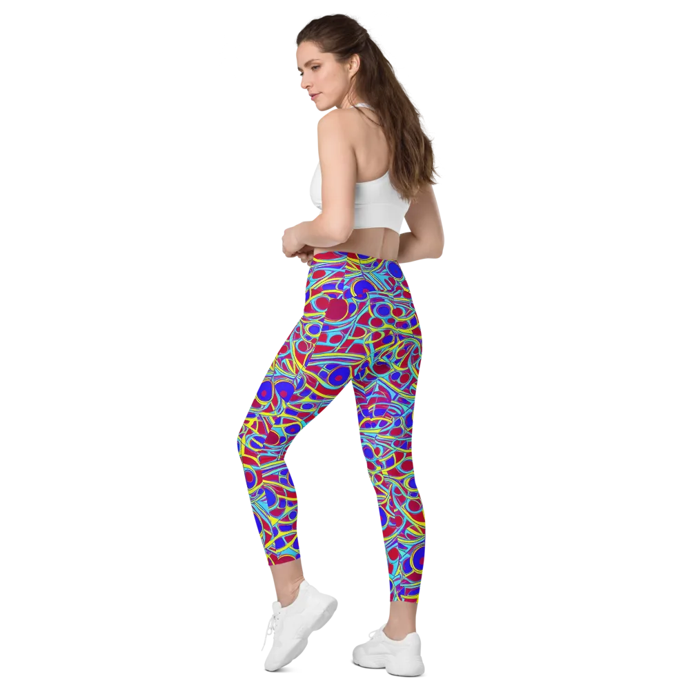 Acid Pulse on Leggings with Pockets — Left Back