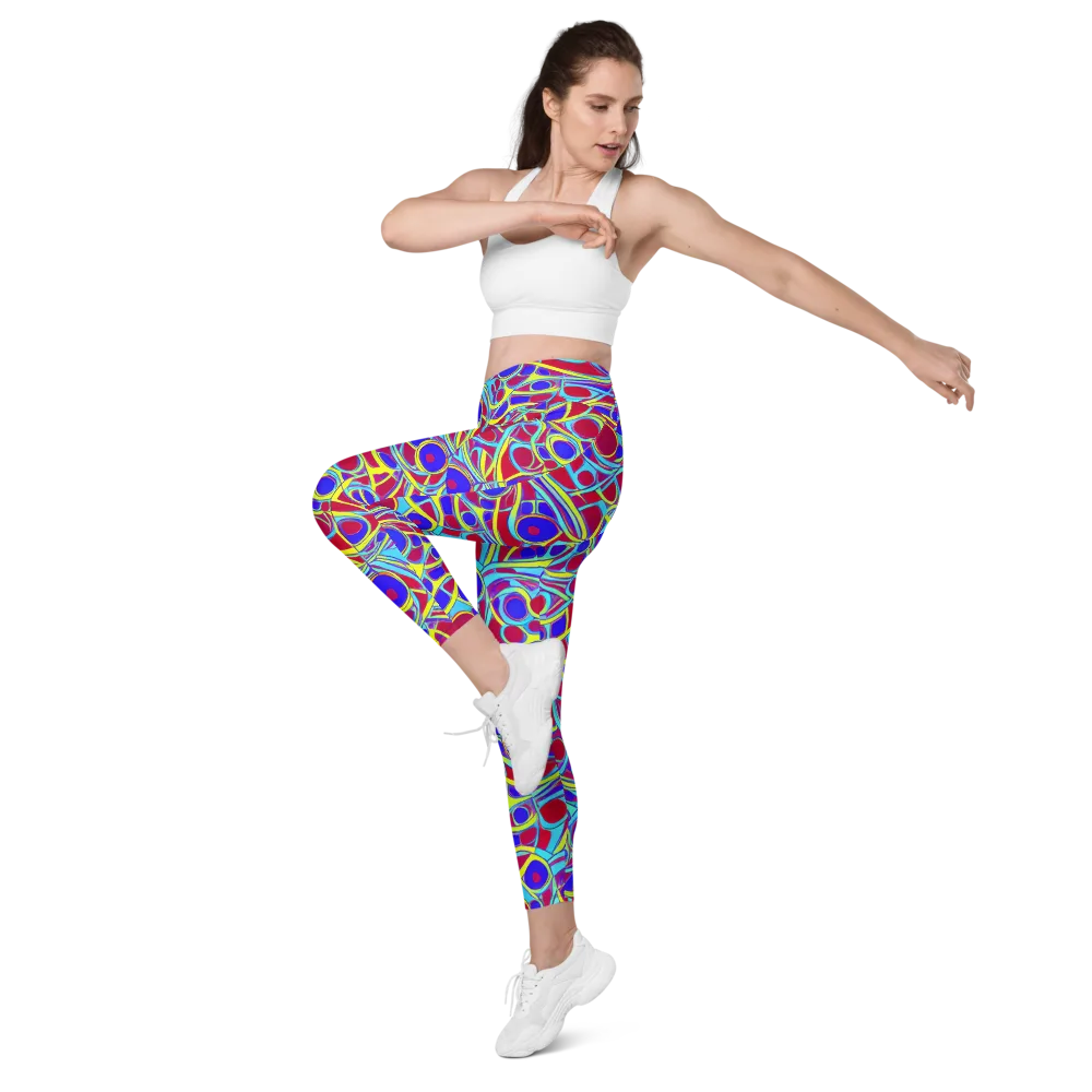 Acid Pulse on Leggings with Pockets — Left Front