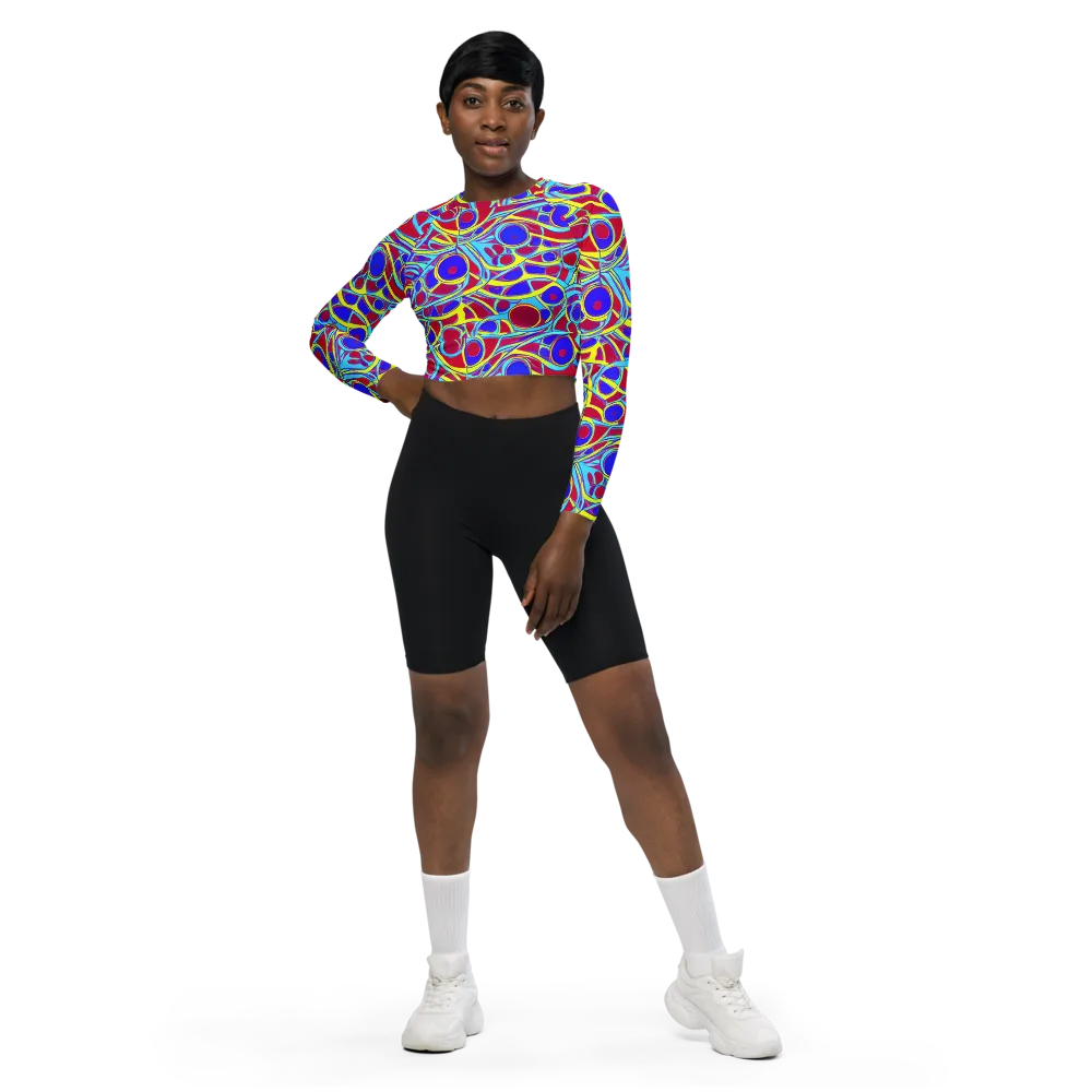 Acid Pulse on Long Sleeve Crop Top — Front
