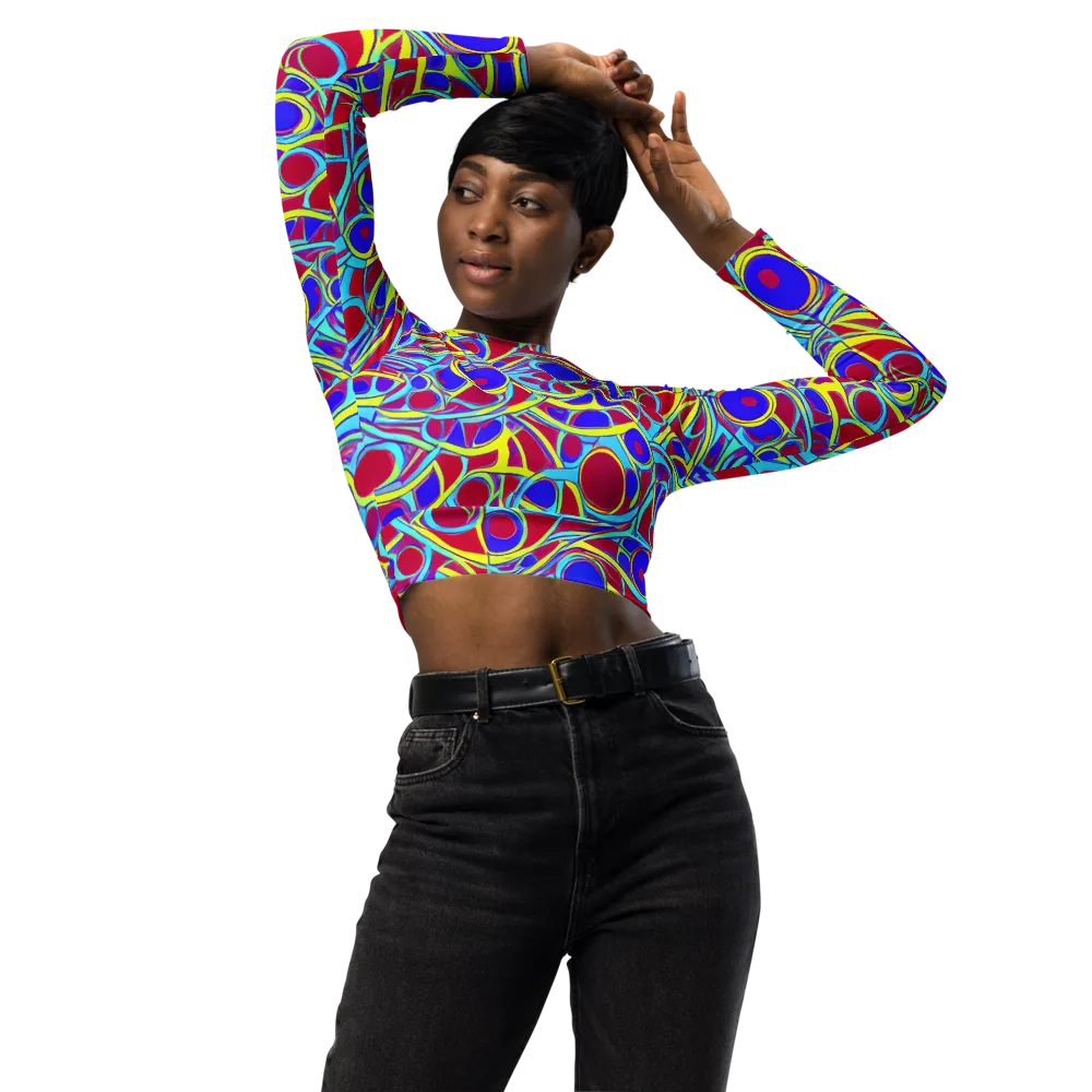 Acid Pulse on Long Sleeve Crop Top — Front