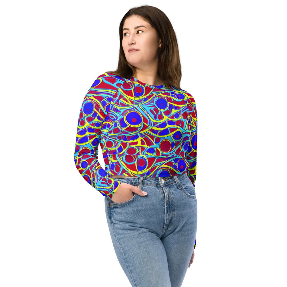 Acid Pulse on Long Sleeve Crop Top — Front
