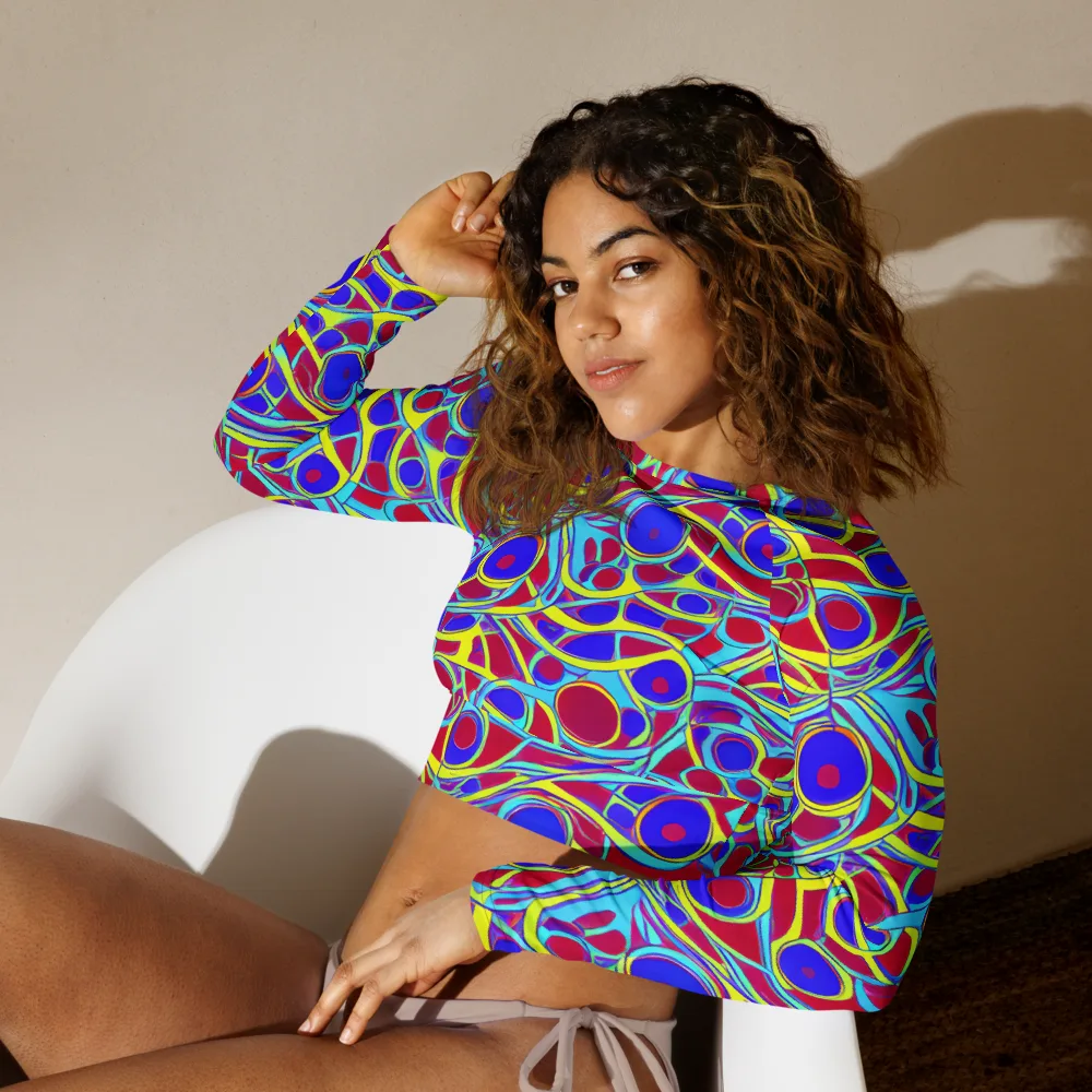 Acid Pulse on Long Sleeve Crop Top — Left Front