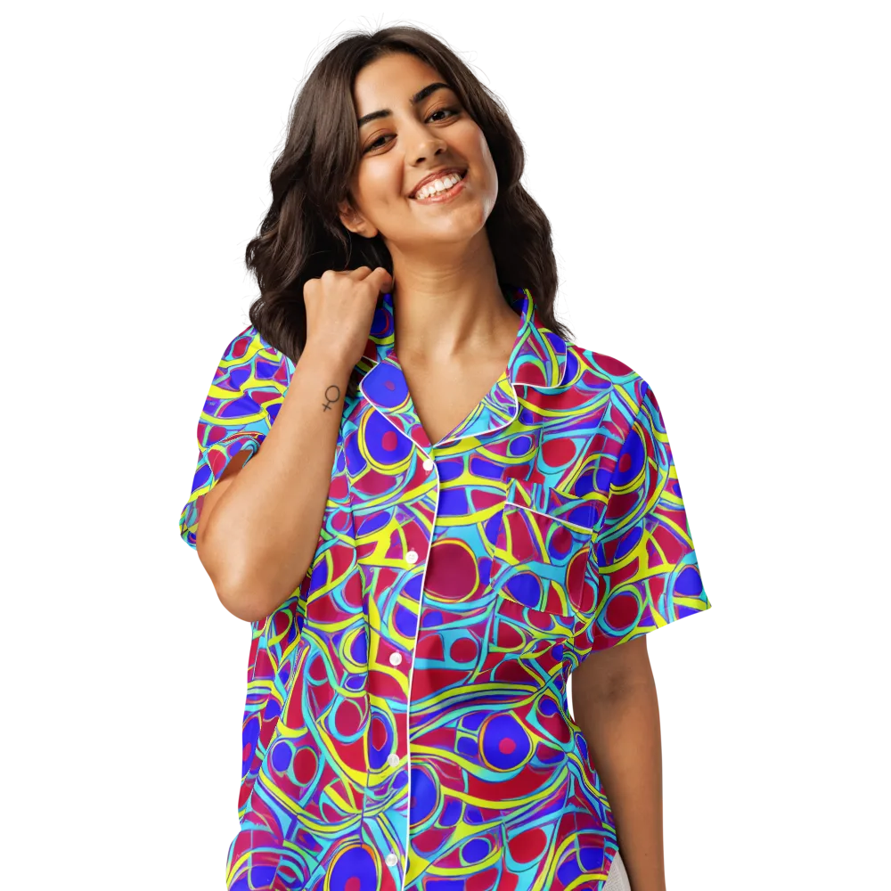 Acid Pulse on Women's Short Sleeve Pajama Top — Front