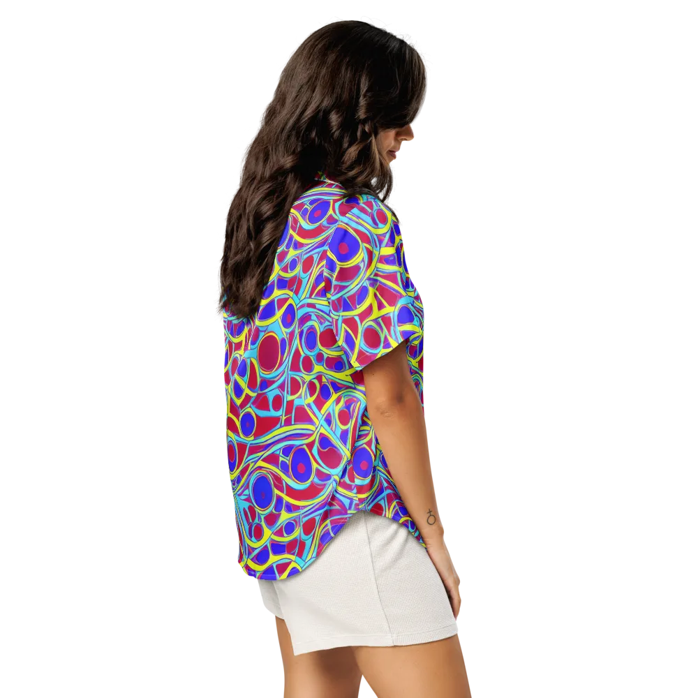 Acid Pulse on Women's Short Sleeve Pajama Top — Right Back