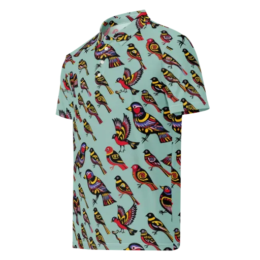 Aviary Carnival on a Men's Slim Fit Polo Shirt