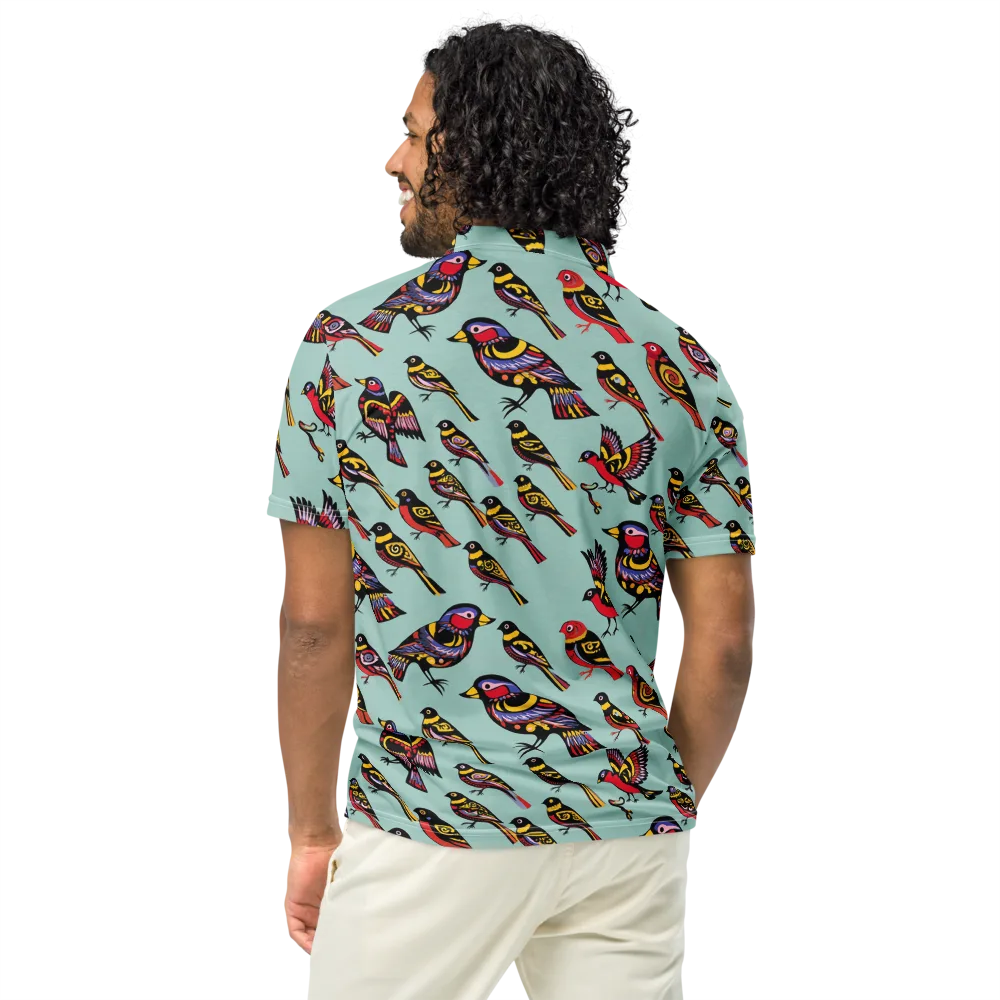 Aviary Carnival on Men's Slim Fit Polo Shirt — Back