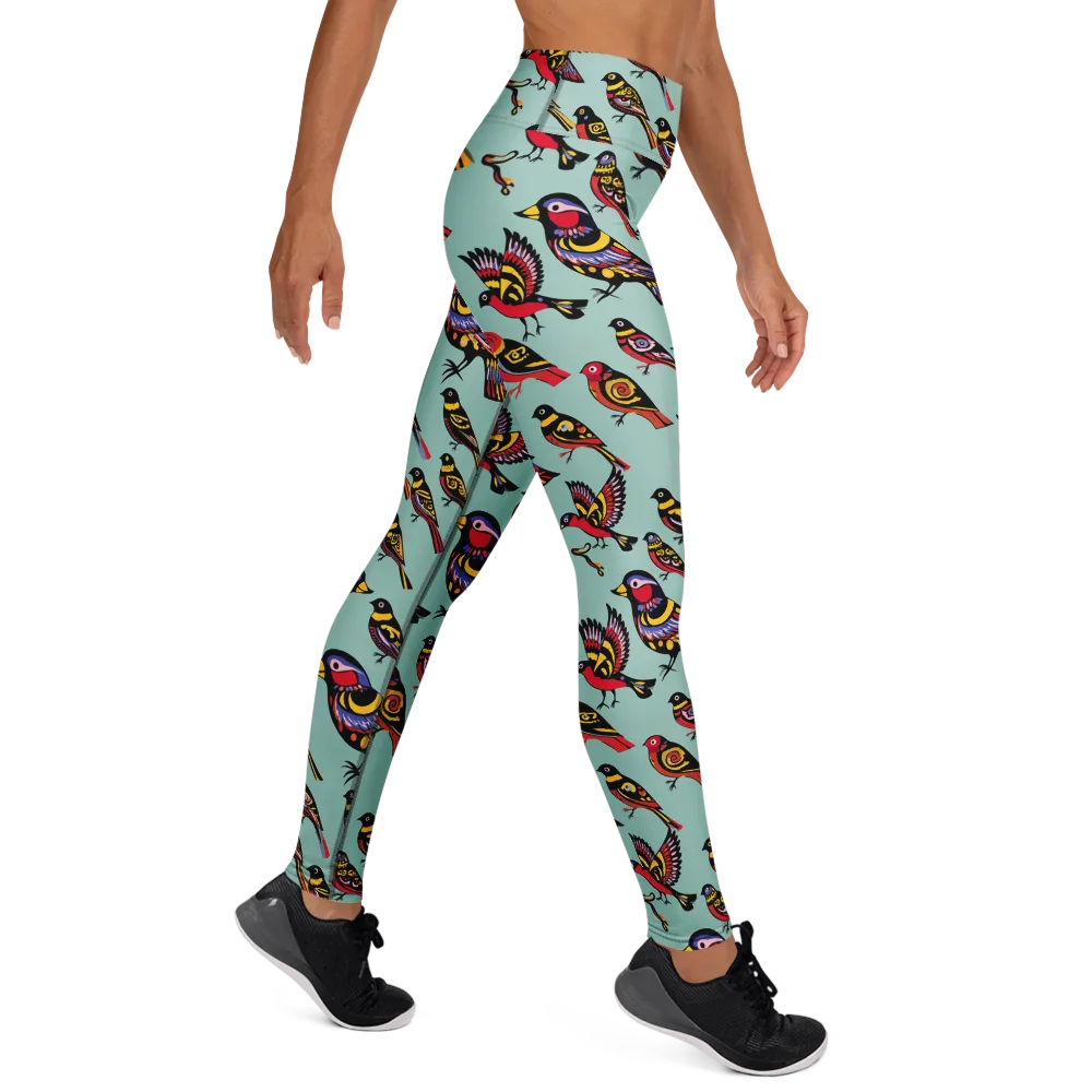Aviary Carnival on Yoga Leggings — Right