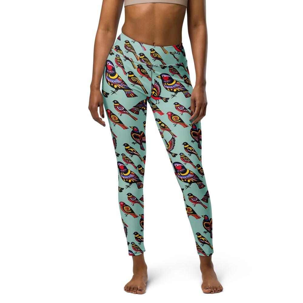 Aviary Carnival on Yoga Leggings — Front