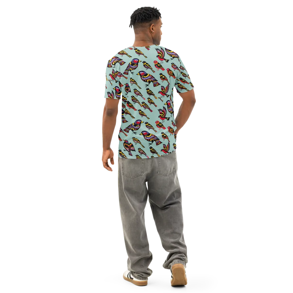 Aviary Carnival on Men's Cotton Crew Neck T-Shirt — Back