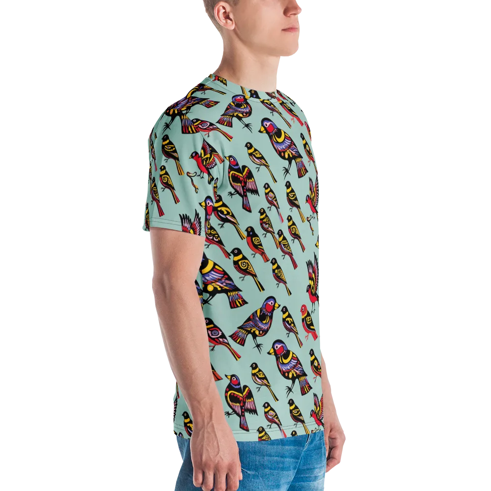Aviary Carnival on Men's Crew Neck T-Shirt — Right
