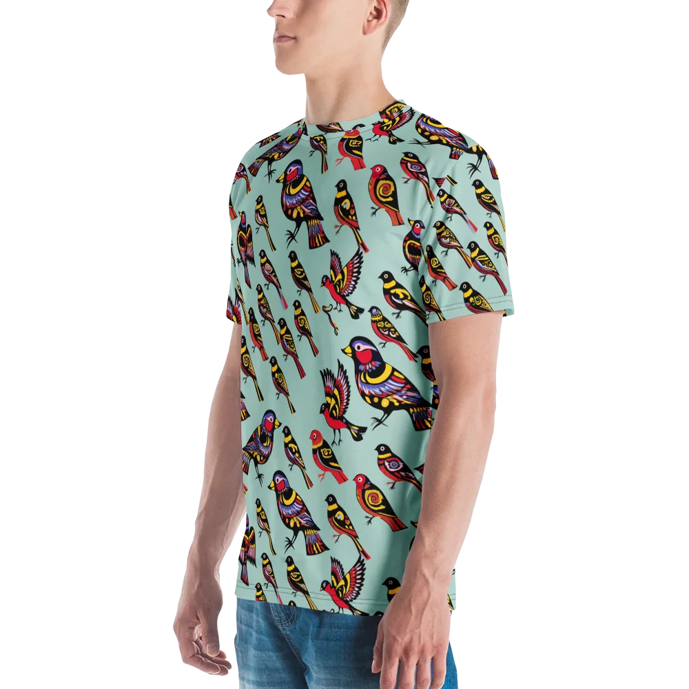 Aviary Carnival on Men's Crew Neck T-Shirt — Left