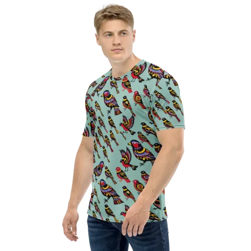 Aviary Carnival on a Men's Crew Neck T-Shirt