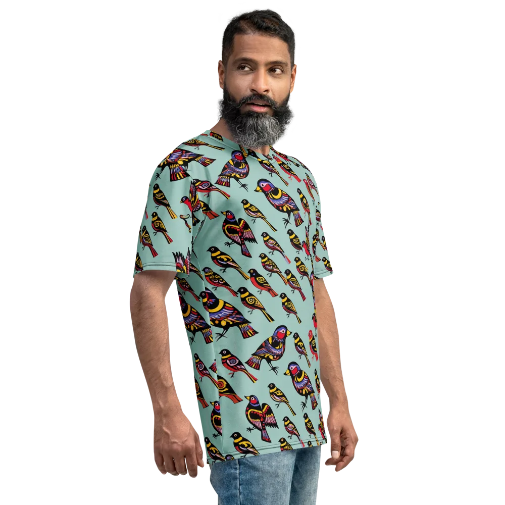 Aviary Carnival on Men's Crew Neck T-Shirt — Right