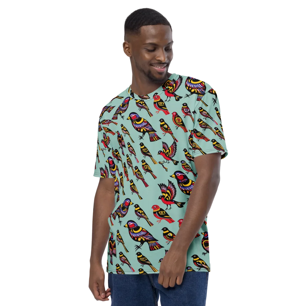 Aviary Carnival on Men's Crew Neck T-Shirt — Left