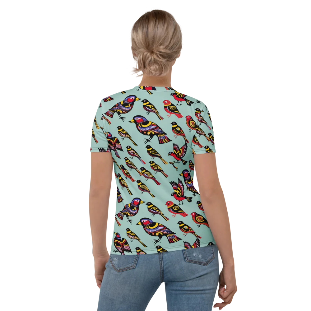 Aviary Carnival on Women's Crew Neck T-Shirt — Back