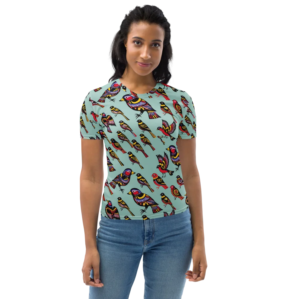Aviary Carnival on Women's Crew Neck T-Shirt — Front