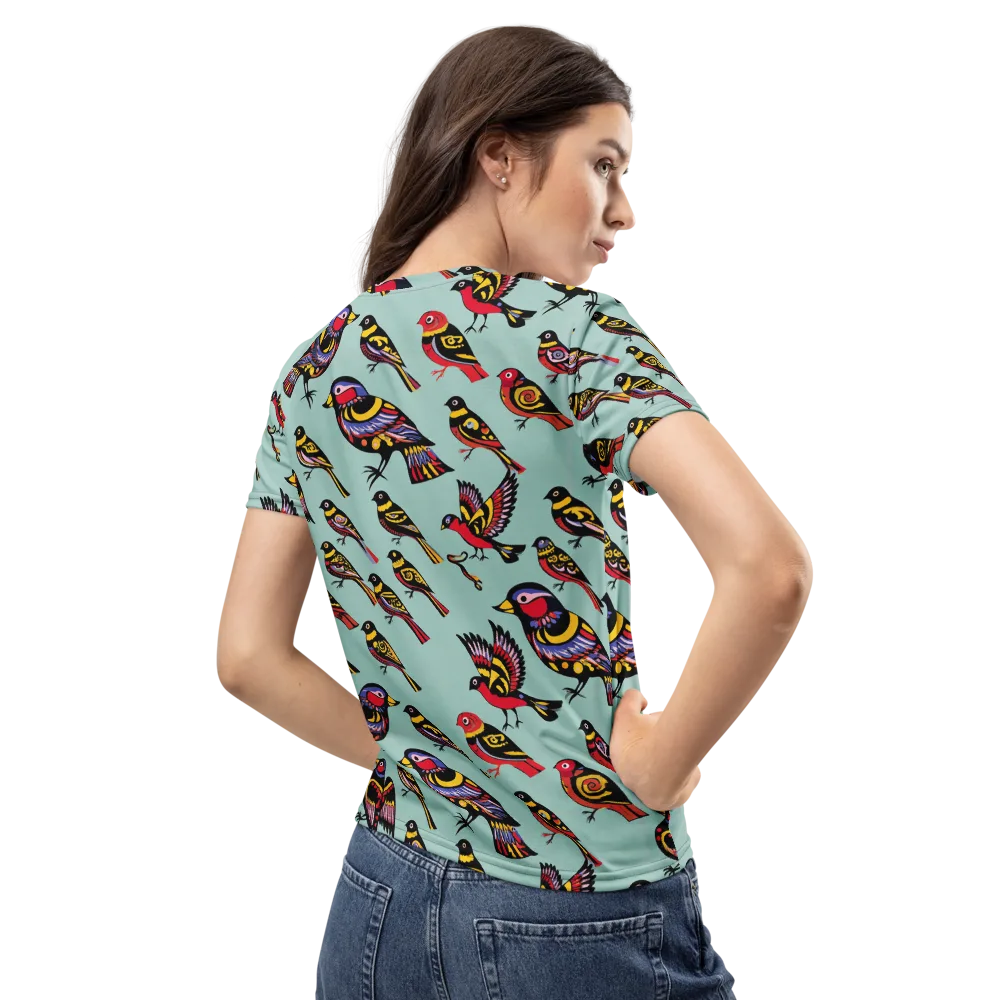 Aviary Carnival on Women's Crew Neck T-Shirt — Back
