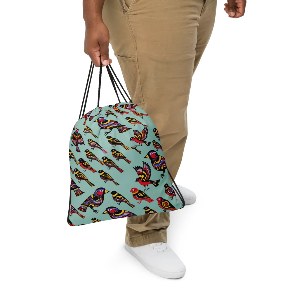 Aviary Carnival on Drawstring Bag — Front