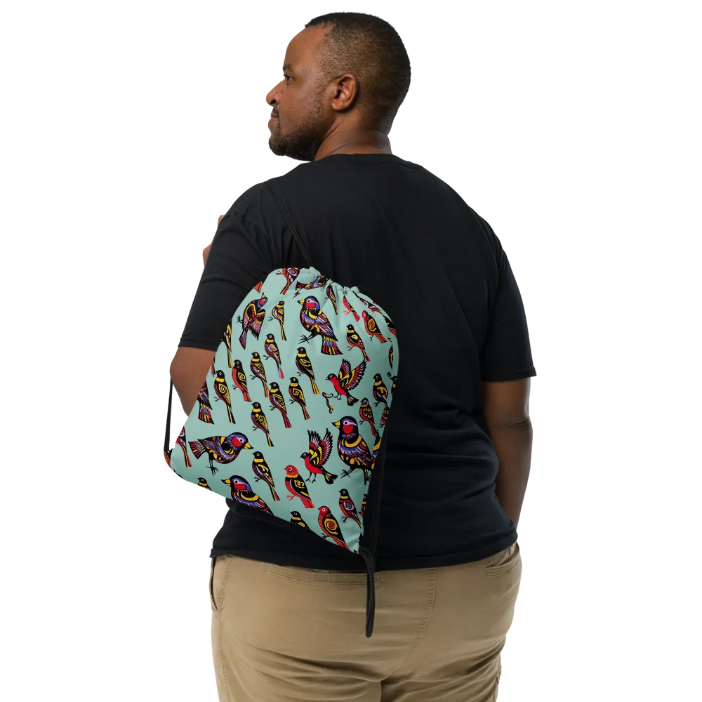 Aviary Carnival on Drawstring Bag — Front