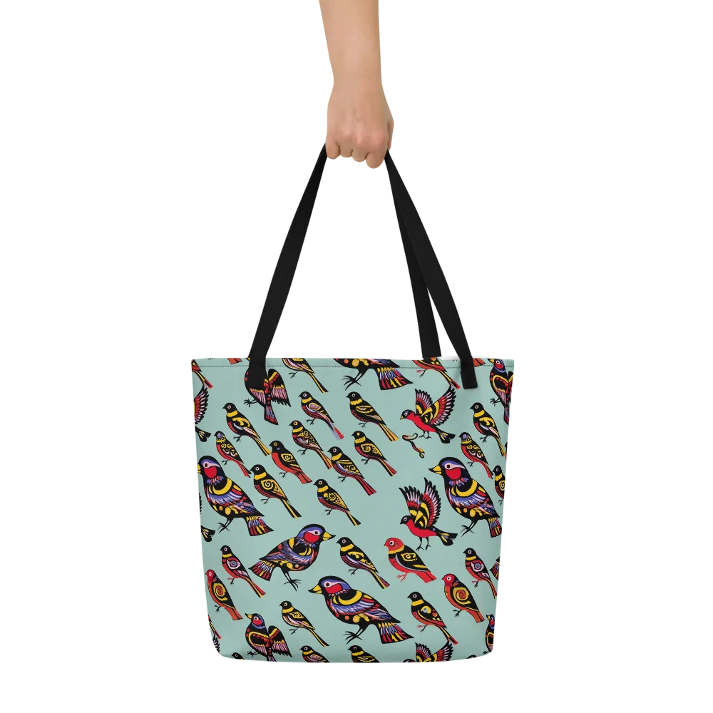 Aviary Carnival on Large Tote Bag W/ Pocket — Front