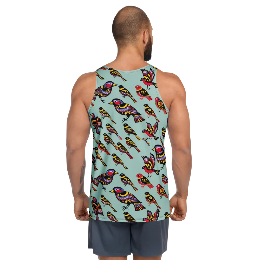 Aviary Carnival on Men's Tank Top — Back