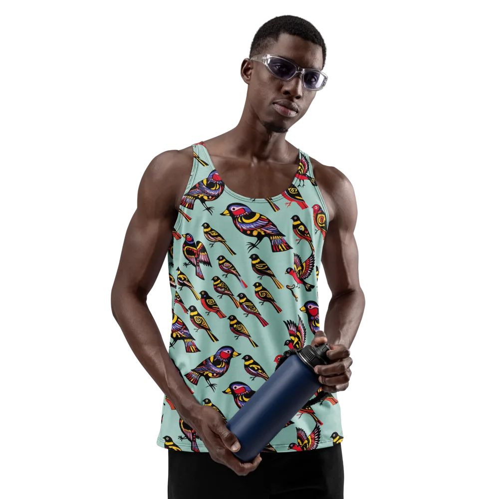 Aviary Carnival on Men's Tank Top — Front