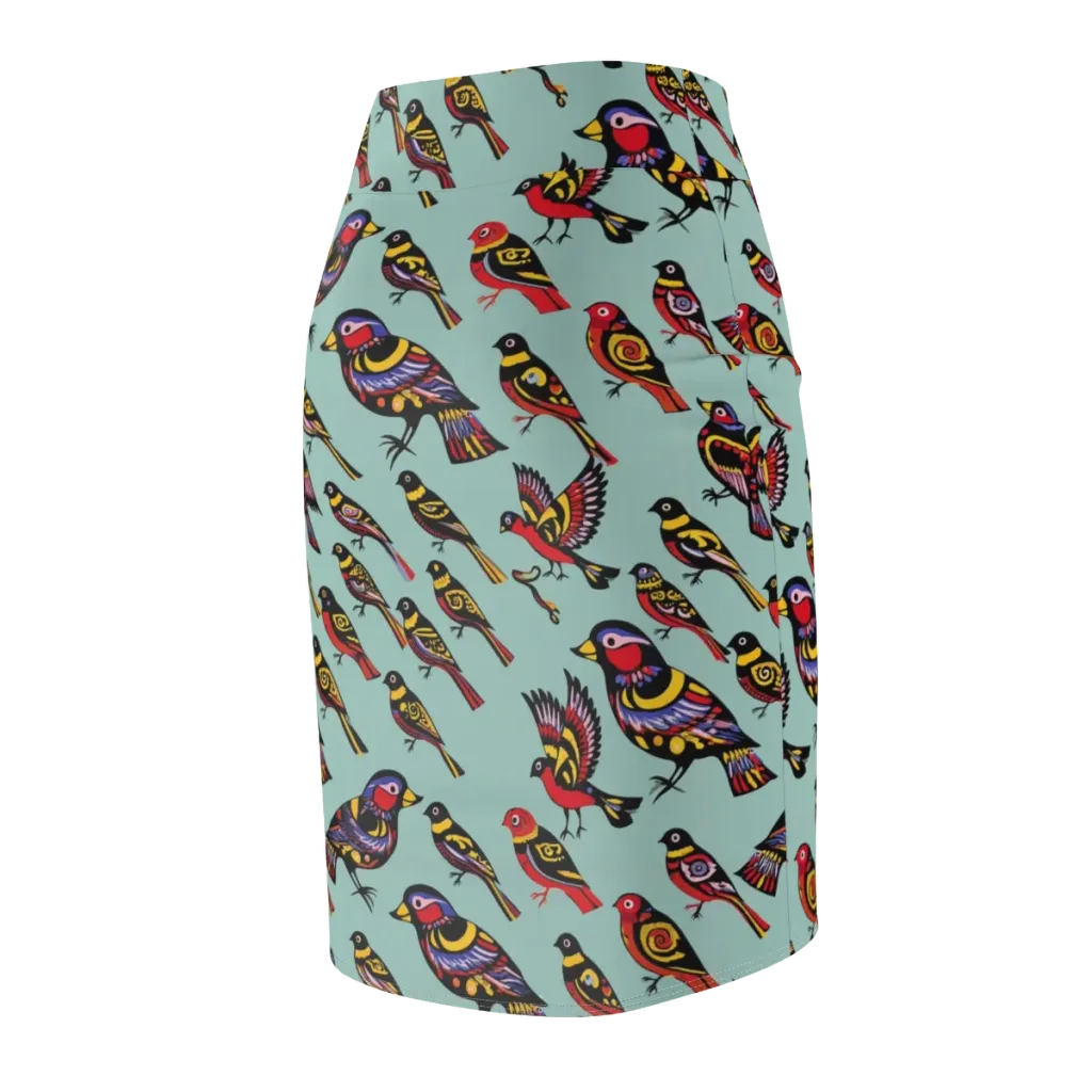 Aviary Carnival on Pencil Skirt — Back Side