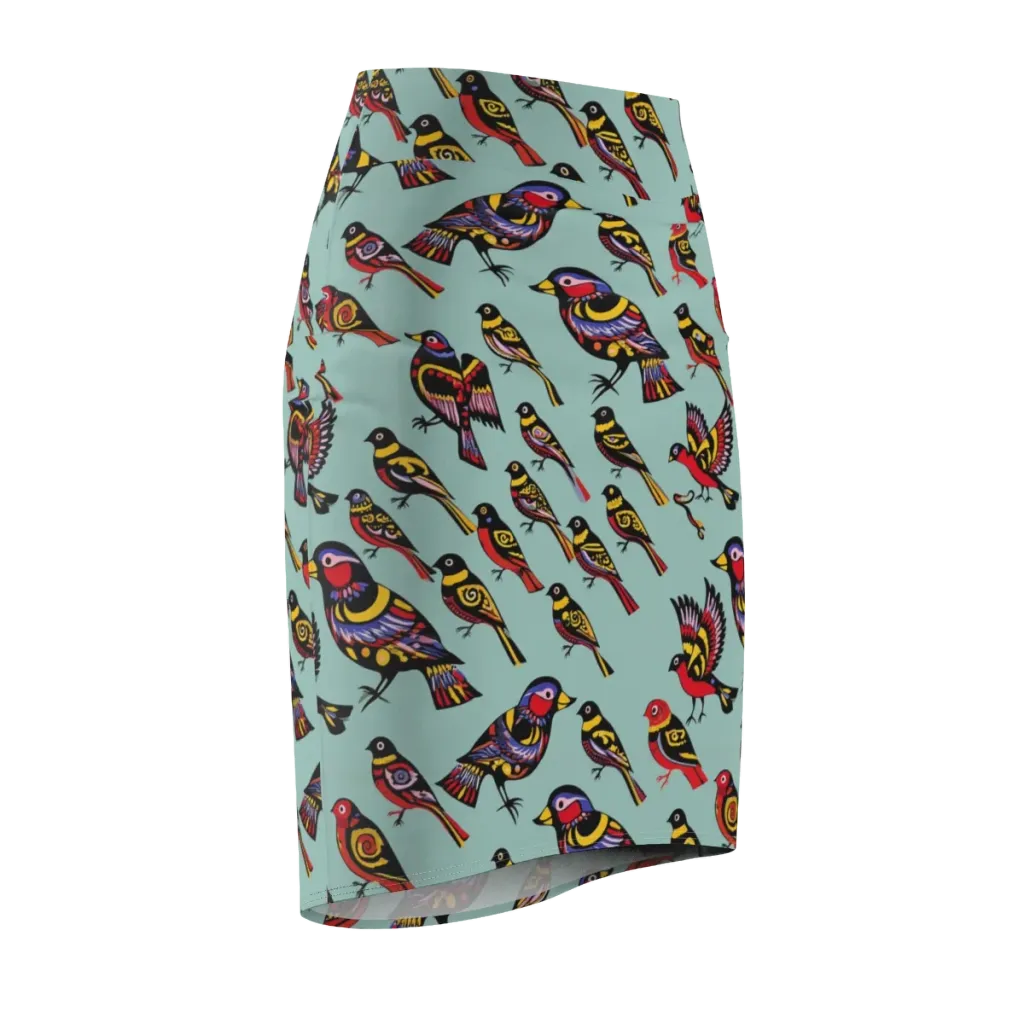 Aviary Carnival on Pencil Skirt — Front Side